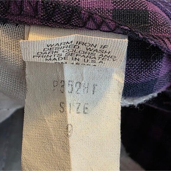 VTG 90s PALMETTO'S Super High Rise Purple/Black Plaid Pants, size 9 - Picture 9 of 9